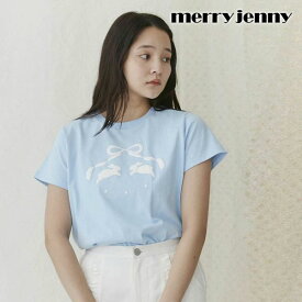 【即納】 メリージェニー merry jenny トップス 24春夏 rabbit ribbon tee ショート丈 半袖 ウサギ 282422703701