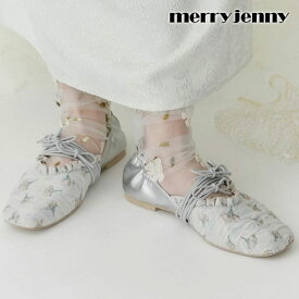 メリージェニー merry jenny 靴 ribbon floral バレエシューズ 5月下旬～6月中旬予約 シューズ バレエ 282431803201