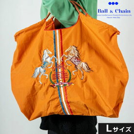 【送料無料】 【即納】 Ball＆Chain ボールアンドチェーン 正規品 TWIN HORSE Lサイズ ホース 馬 バッグ ショッピング エコ トート ショルダー 刺繍 ギフト 小物 301124 san hideaki mihara