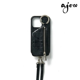 【即納】 【iPhone対応】エジュー ajew cadenas croco zipphone case shoulder iPhone15 iPhone14 ac2022001 ギフト 父の日