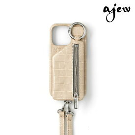 【即納】 【iPhone対応】エジュー ajew cadenas croco zipphone case shoulder iPhone15 iPhone14 ac2022001 ギフト
