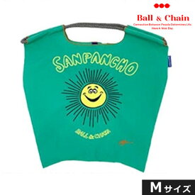 【インスタライブ紹介アイテム】【送料無料】 【即納】 Ball＆Chain ボールアンドチェーン 正規品 ショッピングバッグ Mサイズ Collaboration Model サンパンチョ 太陽 バッグ エコバッグ トートバッグ ショルダー 軽量 刺繍 bcbgblue-cm1 hideaki mihara