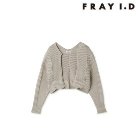 【SALE50%OFF】 【即納】 フレイアイディー FRAY I.D ホールリブカーディガン トップス ニット セーター 長袖 ショート丈 fwnt231089 fwno231112