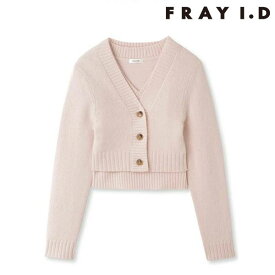 【即納】 フレイアイディー FRAY I.D トップス 23秋冬 ラクーンアンサンブルニット ショート丈 長袖 fwnt241032