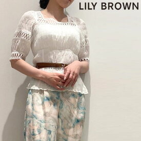 【限定P10倍】【SPRING SALE50%OFF】 【即納】 リリーブラウン LILY BROWN レース切替えトップス トップス ブラウス 七分袖 五分袖 lwft221189 lwfs221190