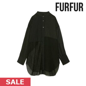 【SUMMER SALE60%OFF】【即納】 ファーファー FURFUR ミックスバンドカラーレースシャツ トップス シャツ 長袖 rwft214080