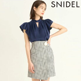 【SPRING SALE50%OFF】 【即納】 スナイデル SNIDEL ツイードラップミニスカート ミニ丈 チェック swfs232135