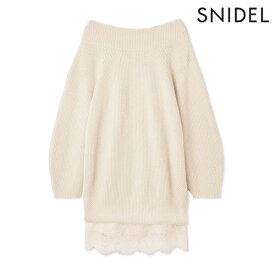 【毎日出荷中】【SALE50%OFF】【即納】 スナイデル SNIDEL ワンピース ニットセットキャミミニワンピース ミニワンピース 長袖 オフショルダー swno254191 ☆☆