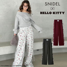 【SALE30%OFF】【即納】 スナイデル SNIDEL ボトムス 【HELLO KITTY】レースアップパンツ ハローキティ サンリオ コラボ フルレングス swcp254281