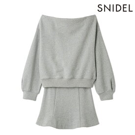 【毎日出荷中】【SALE50%OFF】【即納】 スナイデル SNIDEL セットアップ Sustainableオフショルスウェットミニセット 長袖 ミニ丈 スカート swco255082 ☆☆