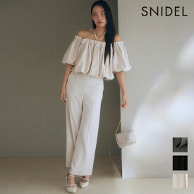 【毎日出荷中】【SALE50%OFF】【即納】 スナイデル SNIDEL ワンピース 26春夏 バルーンディテールオールインワン 半袖 パンツ オフショルダー swfo262079