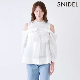 【マラソンセール50%OFF】【即納】 スナイデル SNIDEL トップス 26春夏 デザインシャツレイヤードニットトップス 長袖 2WAY タンクトップ セットアイテム swnt261187