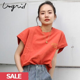 【SALE50%OFF】 【即納】 アングリッド ungrid ノースリショートロゴタンクトップ トップス Tシャツ ミドル丈 半袖 112322764201