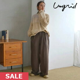 【SUMMER SALE50%OFF】【即納】 アングリッド ungrid 23winter ウール混ルーズタックパンツ ボトムス ロング丈 フルレングス 112360717301 23秋冬