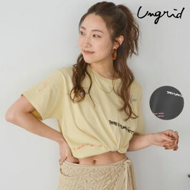 アングリッド ungrid トップス 24春夏 ミックスロゴデザインTee 5月下旬～6月中旬予約 半袖 Tシャツ ミドル丈 112432788101