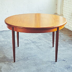 ジープラン ラウンド エクステンション ダイニング テーブル(天板のみ剥離再塗装済み) G-Plan Round Extension Table (2804-001A）【ダブルデイ/DOUBLEDAY/アンティーク/ビンテージ/家具/雑貨)】