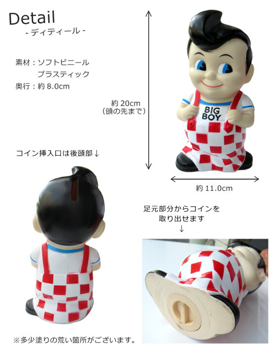 楽天市場 貯金箱 Bigboy ビッグボーイ コインバンク バンク コレクションアイテム マスコット キャラクター ソフビ ソフトビニール ファンコ社製 プレゼント ギフト 誕生日 バレンタイン 賞品 景品 アメリカン雑貨 インスタ映え ダブルスリー Double Three 33ダブルスリー
