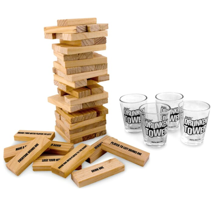 楽天市場 ゲーム ジェンガ ドリンクジェンガ Drunken Tower 罰ゲーム パーティゲーム ファミリーゲーム クリスマス 誕生日 賞品 景品 結婚式 2次会 プレゼント ギフト 自宅で インスタ映え ダブルスリー Double Three 33ダブルスリー