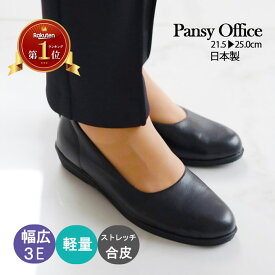 【222円オフクーポン本日配布中】パンジー Pansy 4060 ローヒール パンプス 痛くない靴 ぺたんこ 柔らか黒 フォーマル ストレッチ 仕事靴 歩きやすい 疲れない靴 レディース 3E 冠婚葬祭 幅広 立ち仕事 日本製 リクルート 軽い 通勤 オフィス 楽な靴 入学式