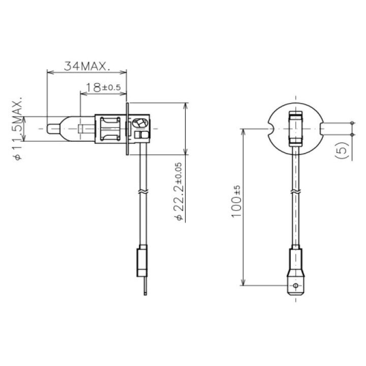 楽天市場】【5個セット】EIWA 英和電機 JA12V55W/SH/E リード線付 