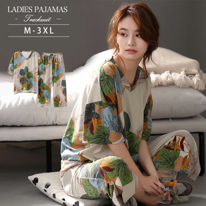 楽天市場 2点セット パジャマ レディース 綿100 夏 可愛い 花柄 ルームウェア 上下セット セットアップ 部屋着 薄手 肌に優しい 涼しい 半袖 七分袖 長ズボン 夏 寝間着 寝巻き オシャレ かわいいプリント花柄 Tシャツ ロング 母の日 プレゼント ドゥドゥ楽天市場店 楽天市場 2点セット パジャマ レディース 綿100 夏 可愛い 花柄 ルームウェア 上下セット セットアップ 部屋着 薄手 肌に優しい 涼しい 半袖 七分袖 長ズボン 夏 寝間着 寝巻き オシャレ かわいいプリント花柄 Tシャツ ロング 母の日 プレゼント ドゥドゥ楽天市場店