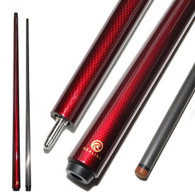 ビリヤード キュー OKHEALING 58インチ19-20oz 1/2 ジョイント カーボンファイバープール キュースティック 12.4mm キューチップ (Play Cue) (Uniloc)