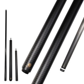 KHEALING ビリヤード キュー カーボン 黒電木皮頭 PVC+黒電木先角 T 700カーボンファイバー 58インチ ビリヤード用品 1/3ジョイント ハンドメイド 真っ直ぐ 適球類/黒八、九球 20-22オンス 収納ケース付き (マット)