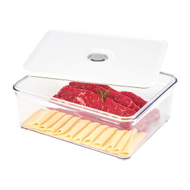 VAKUEN (ヴァクエン) プレミアム 真空 密閉 食品保存 大型容器 4L 1個 スマートワンクリック密封蓋 ヒンジなし設計 特許取得済みダブルシリコンパッキン 100%漏れ防止 BPAフリー