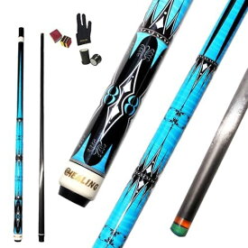 KHEALING 58"19-20oz 2ピースカーボンプールキュースティック 12.4mm/11.8mm 先端のビリヤードのカーボン繊維の手掛り、ビリヤード用品 1/2ジョイント ハンドメイド 真っ直ぐ 適球類/黒八、九球 19-20オンス (電着ロッド