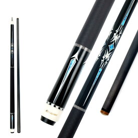 KHEALING ビリヤード キュー カーボン T 700カーボンファイバー 58インチ 14mm電木皮頭 黒電木先角 ビリヤード用品 1/2ジョイント ハンドメイド 真っ直ぐ 適球類/黒八、九球 19-20オンス 収納ケース付き