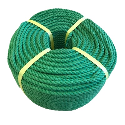 ポリエステルスパンロープ 緑色 径８ｍｍ 長さ１００メートル巻き