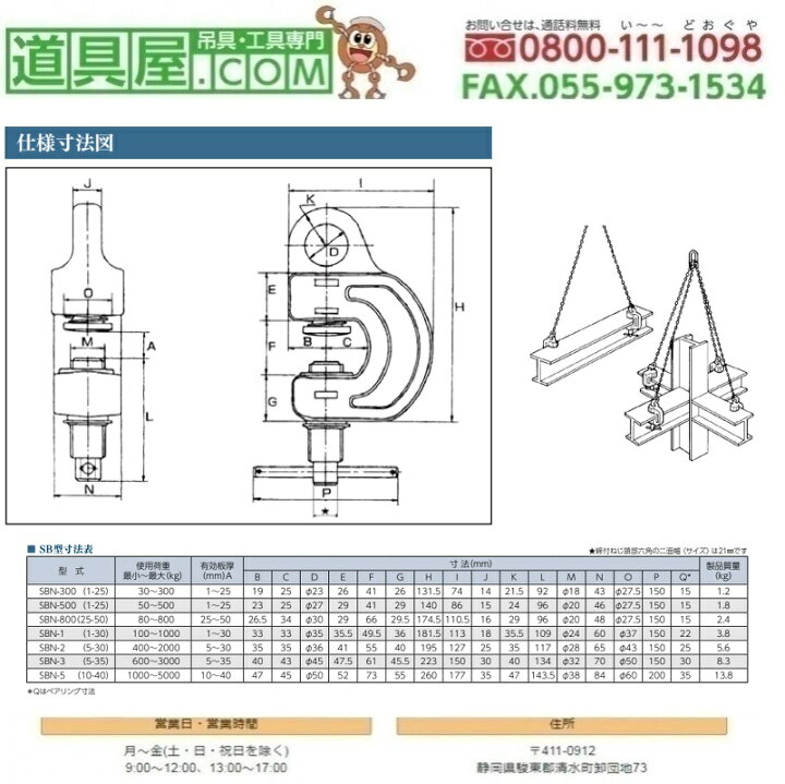 楽天市場】イーグル ねじ式全方向クランプ 使用荷重0.3T 有効板厚1 
