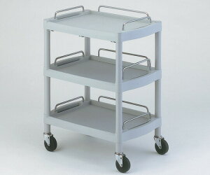 【直送品】 アズワン プラスチックワゴン 560×385×820mm 棚3段 Y101B (1-8544-13) 《実験設備・保管》 【大型】