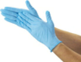 【在庫品】エブノ ニトリル極薄手袋 パウダーフリー No.520 ブルー Lサイズ 100枚入(100枚×1箱) 《ニトリル手袋》