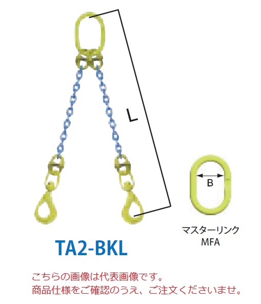 【ポイント5倍】【直送品】 マーテック チェーンスリング 2本吊りセット TA2-BKL 16mm 全長1.5m (TA2-BKL-16-15) 【大型】のサムネイル