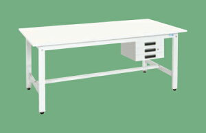 【ポイント5倍】【直送品】 サカエ 軽量作業台KKタイプ(抗ウイルス天板・キャビネット3段付) KK-68CVPW (042904) 【大型】