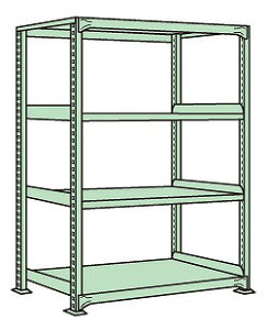 【ポイント5倍】【直送品】 サカエ 中軽量棚ML型(250KG/段・単体・H1200MM・4段) ML-8144 (185411) 【特大・送料別】