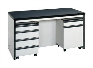 【直送品】 サカエ サイド実験台(キャビネットワゴン2台付) ST-18HAB (101253) 【大型】