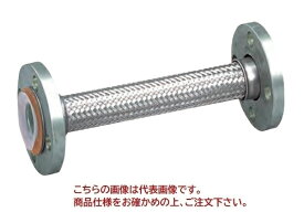 【直送品】 TOZEN フッ素樹脂製フレキシブル継手 ポリフレックス 100F(SUS304) 65A-900L 【受注生産品】