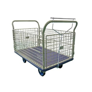 【直送品】 ヨドノ パレットカー ハンドストッパー付 金網張 501F-HST 【特大・送料別】