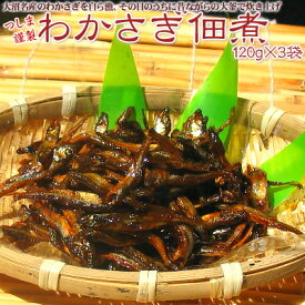 わかさぎ ワカサギ 佃煮 120g×3袋 ポスト投函 メール便 送料無料 北海道 大沼産 歳暮 クリスマス 正月