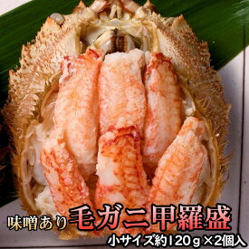 毛ガニ甲羅盛【小サイズ】（約120g）×2個入 かにみそ入り 送料無料 ※沖縄送料別途加算 歳暮 クリスマス 正月