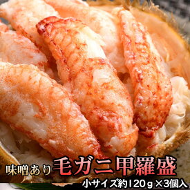 毛ガニ甲羅盛【小サイズ】（約120g）×5個入 かにみそ入り 送料無料 ※沖縄送料別途加算 歳暮 クリスマス 正月