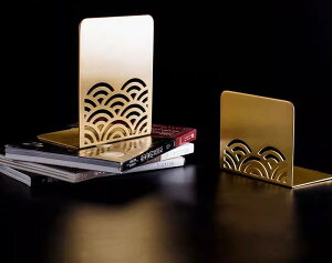 勉強部屋 クリエイティブ シンプル 波模様 オフィ 本棚 中国風 和風 一体曲げ加工 工芸品風 ブックエンド 装飾品 ブックスタンド