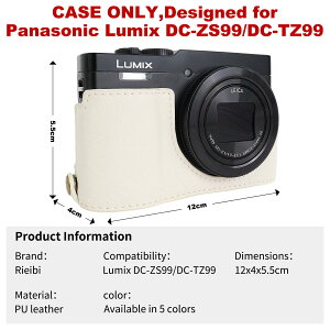 Riei i TZ99 �P�[�X�APanasonic Lumix DC-TZ99/ DC-ZS99�f�W�^�� �pPU���U�[ �P�[�X�A���߉\�ȃV�����_�[�X�g���b�v�t�����O���\�ȕی�P�[�X�A �[�J�o�[