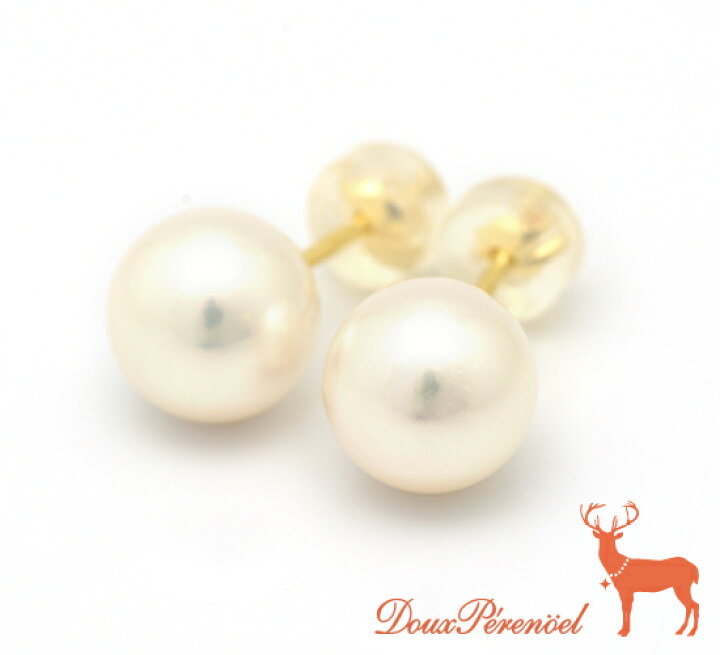 楽天市場】シンプルかわいい！ K18 パールピアス 花珠 8mm 両耳用 
