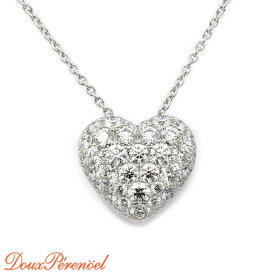 Pt950 ネックレス ダイヤモンド 3.04ct CHAR チャー プラチナ 45cm ハート パヴェ ダイヤ ダイヤネックレス かわいい ハイジュエリー 3ct up アップ 3カラット 3キャラット hearts diamond necklace 【返品可】【中古】