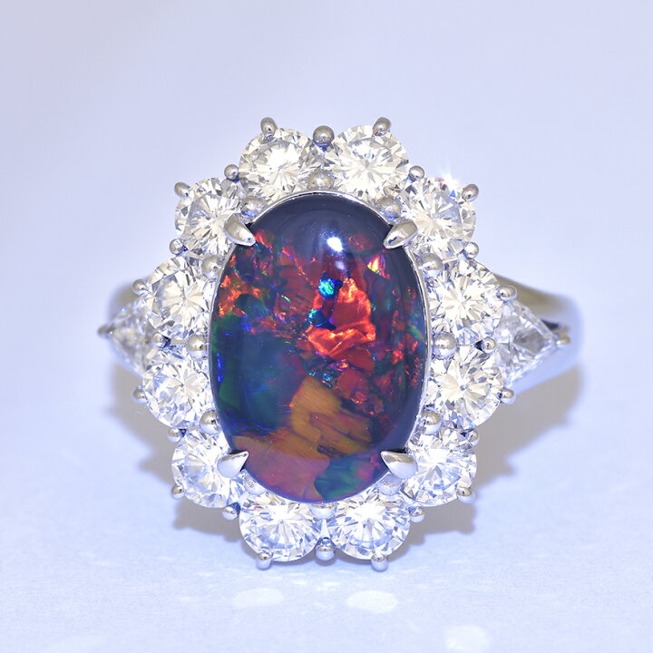 オパール デザインリング 13号 Pt900 【中古】 