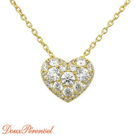 【中古】 Char ネックレス ハート ダイヤモンド 1.13ct 40cm K18 YG チャー 18金 ハート パヴェ ダイヤ ダイヤネックレス かわいい ハイジュエリー 1ct up アップ 1カラット 1キャラット hearts diamond necklace 【返品可】
