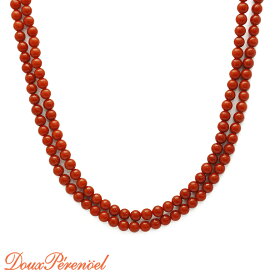 赤サンゴ ネックレス 150cm K14 YG 14金 赤 珊瑚 さんご 長め 二重 レディース red coral necklace 【返品可】【中古】